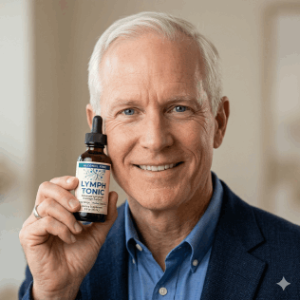David explaining how Lymph Tonic fits into his daily routine and helps him feel more balanced and comfortable